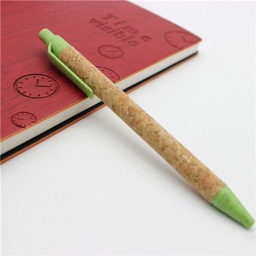 New Sale Cork Pen Wheat Straw Pen Sustainable Writing Pen Customized Logo for Promotion