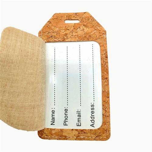 Ecofriendly Soft Wood Tag Cork Luggage Tag Sustainable Cork Tag Customized Logo for Promotion Gifts