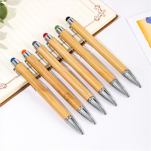 Sustainable Bamboo Ball Pen Touch-Screen Pen Writing Pen Wooden Model Customized logo for Promotion