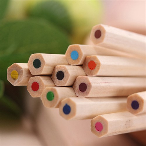 Promotional Wooden Pencil Color Pencil Ecofriendly Wood Pen Writing Stationery Customized logo for Gifts