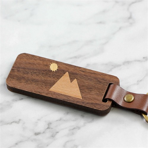 Custom Key Chain Ecofriendly Wooden Keychains Bamboo Keyrings Creative Jointed effect with logo for Promotion