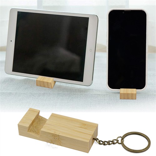 Wood Key Chain Wooden Phone Holder Wooden Keychains  Bamboo Keyrings Customized logo for Gifts