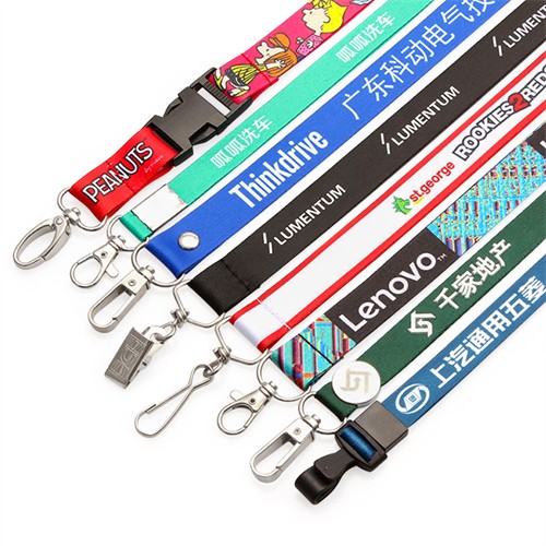 Eco-friendly RPET Lanyard Recycled RPET REPREVE Polyester Neck Strap Fashion Keychain Straps Wrist Strap Customized Logo for Promotion