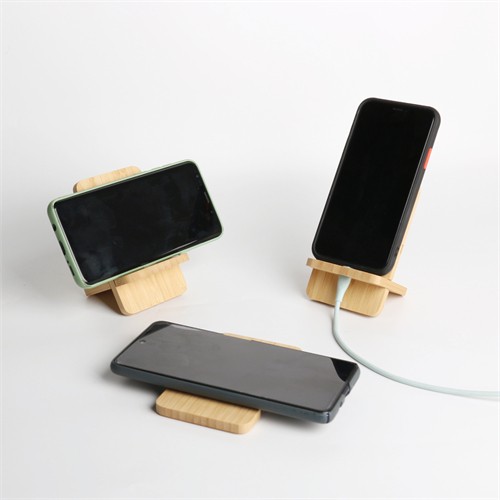 Sustainable Wooden Wireless Charger Phone Holder Bamboo Wireless Phone Charger Split Model OEM Logo for Gifts