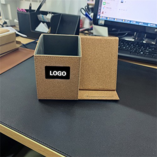 Cork Wireless Charging Station Soft Wood Phone Charger Cork Pen Holder Customized logo for Gifts