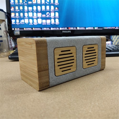 RPET Wireless Speaker Bluetooth Speaker Dual Channel Portable Bamboo Speaker Wooden model Custom Logo for Promotion