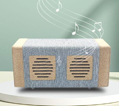 Latest Dual Channel Sound Speaker RPET Bluetooth Speaker Portable Wireless Speaker Cork model Custom Logo for Promotional Gifts