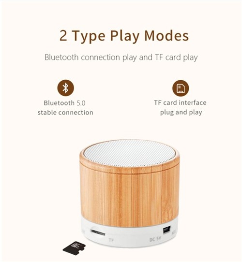 Portable Speaker Wireless Bluetooth Speaker Phone Speaker Wooden and Bamboo model OEM logo for Promotional Gifts