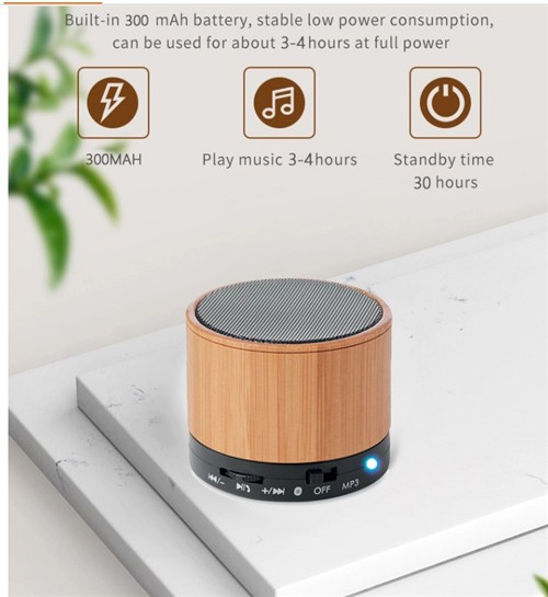 Portable Speaker Wireless Bluetooth Speaker Phone Speaker Wooden and Bamboo model OEM logo for Promotional Gifts