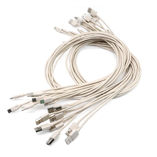 Sustainable Phone Charger Cable USB Charging Cable Recycled Wheat Straw USB Cable for Promotion