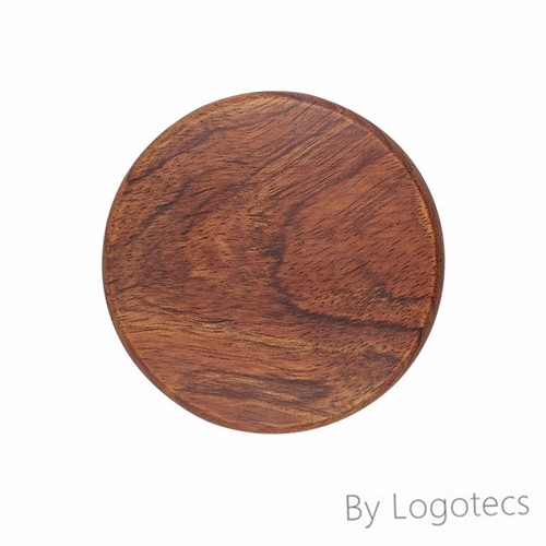 Classic Round Wireless Charger in Bamboo or Wood Integrated case with Custom logo for Promotion