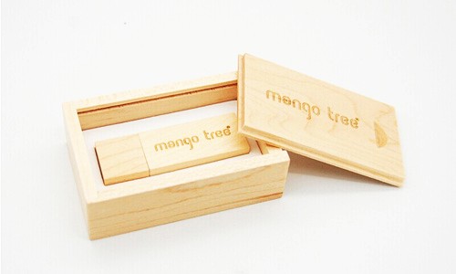 Classic USB Flash Drive Bamboo or Wood Slim model with Custom logo for Promotion