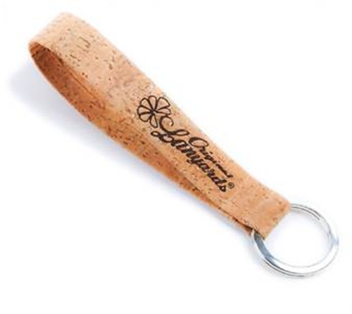 Short Soft Wood Keychains Sustainable Cork Lanyard Cork String Models Customized logo for Promotional Gifts