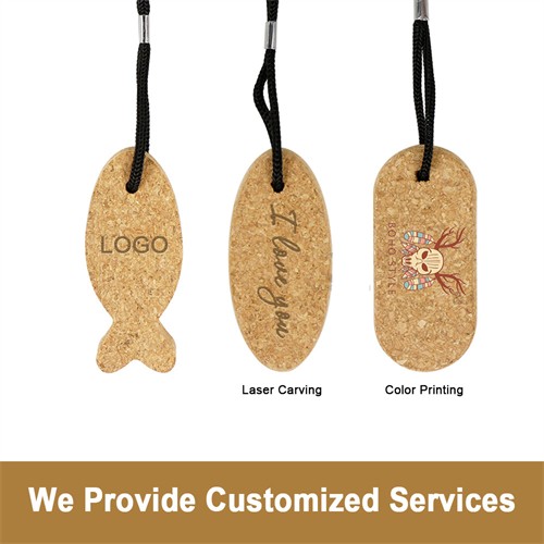 Various Cork Key Chains Ecofriendly Soft Wood Keychain Customized Keyrings with  logo for Promotional Gifts