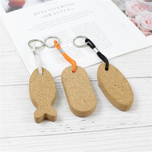 Various Cork Key Chains Ecofriendly Soft Wood Keychain Customized Keyrings with  logo for Promotional Gifts