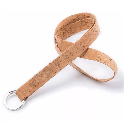 Eco-friendly Cork Lanyard Sustainable Soft Wood Neck Strap  Keychain Strap Card Holder Strap Customized Logo for Promotion 