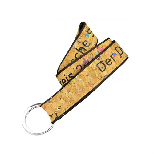 Eco-friendly Cork Lanyard Sustainable Soft Wood Neck Strap  Keychain Strap Card Holder Strap Customized Logo for Promotion 