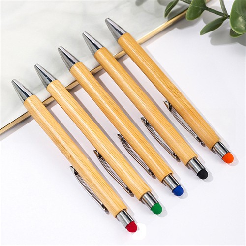 Sustainable Bamboo Ball Pen Touch-Screen Pen Writing Pen Wooden Model Customized logo for Promotion