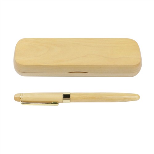 Sustainable Bamboo Ball Pen Promotional Gift Pen Writing Pen Wooden Model with Logo and Box