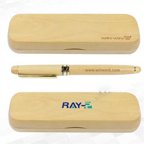 Sustainable Bamboo Ball Pen Promotional Gift Pen Writing Pen Wooden Model with Logo and Box