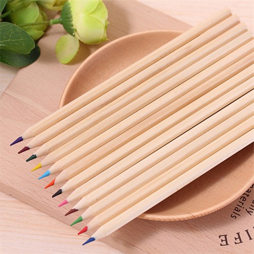 Promotional Wooden Pencil Color Pencil Ecofriendly Wood Pen Writing Stationery Customized logo for Gifts