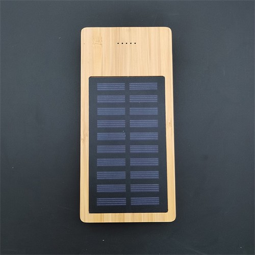 Wooden Powerbank Phone Wireless Charger Portable Power Supplier  Removable Solar  Model Customized logo for Promotion