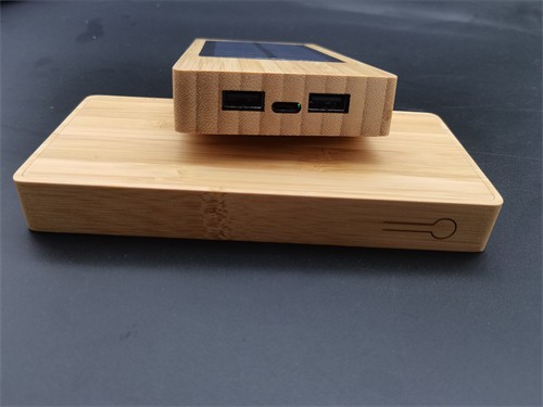 Wooden Powerbank Phone Wireless Charger Portable Power Supplier  Removable Solar  Model Customized logo for Promotion