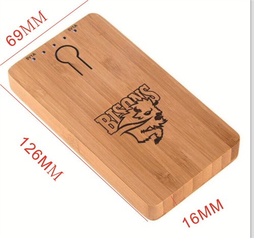 Promotional Powerbank Phone Wireless Charger Portable Power Bank  Removable Wooden or Bamboo Model Customized logo for Gifts