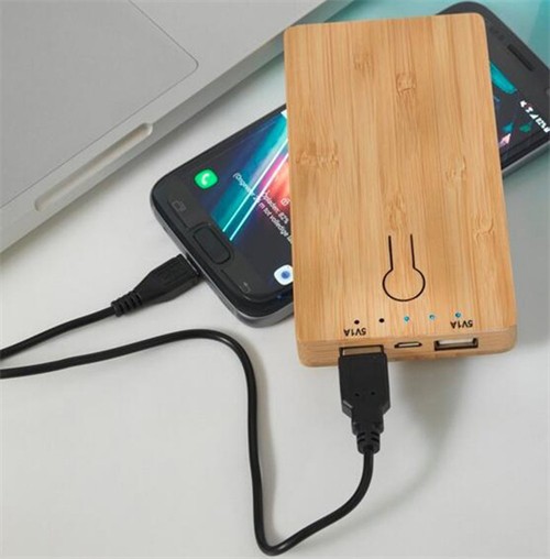 Promotional Powerbank Phone Wireless Charger Portable Power Bank  Removable Wooden or Bamboo Model Customized logo for Gifts