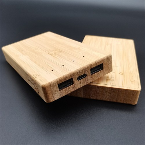 Promotional Powerbank Phone Wireless Charger Portable Power Bank  Removable Wooden or Bamboo Model Customized logo for Gifts