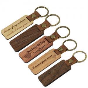 Promotional Key Chains Ecofriendly Wooden Key Chain Bamboo Keyrings Different Shape Customized logo for Gifts