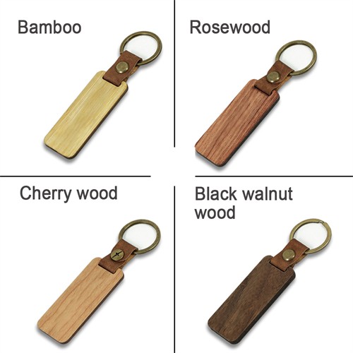 Promotional Key Chains Ecofriendly Wooden Key Chain Bamboo Keyrings Different Shape Customized logo for Gifts