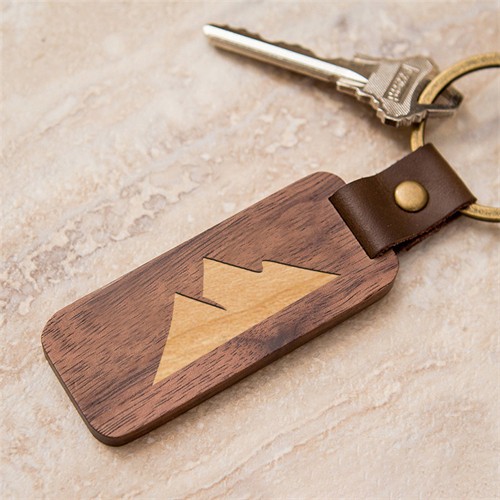 Custom Key Chain Ecofriendly Wooden Keychains Bamboo Keyrings Creative Jointed effect with logo for Promotion