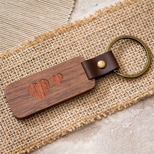 Custom Key Chain Ecofriendly Wooden Keychains Bamboo Keyrings Creative Jointed effect with logo for Promotion