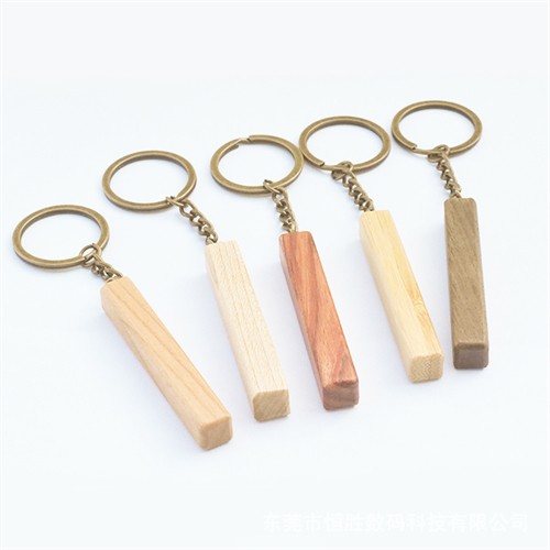 Ecofriendly Wood Keyrings Bamboo Keychains Thin Wooden Key chain Customized logo for Promotion