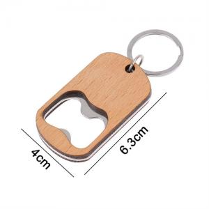 Wood Keyrings Wooden Keychains Wooden Bottle Opener Bamboo Model Customized logo for Promotion