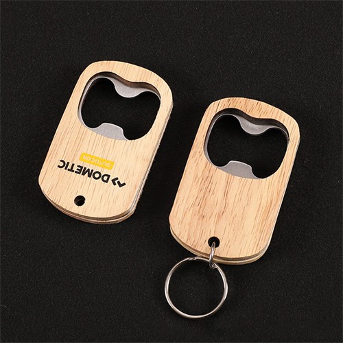 Wood Keyrings Wooden Keychains Wooden Bottle Opener Bamboo Model Customized logo for Promotion