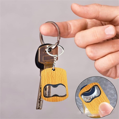 Wood Keyrings Wooden Keychains Wooden Bottle Opener Bamboo Model Customized logo for Promotion