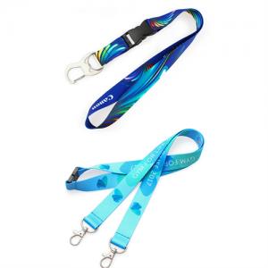 Eco-friendly RPET Lanyard Recycled RPET REPREVE Polyester Neck Strap Fashion Keychain Straps Wrist Strap Customized Logo for Promotion