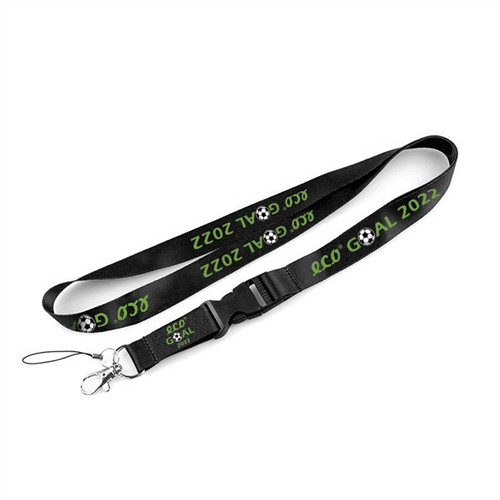 Eco-friendly RPET Lanyard Recycled RPET REPREVE Polyester Neck Strap Fashion Keychain Straps Wrist Strap Customized Logo for Promotion