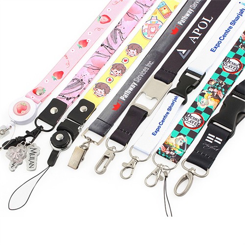 Eco-friendly RPET Lanyard Recycled RPET REPREVE Polyester Neck Strap Fashion Keychain Straps Wrist Strap Customized Logo for Promotion