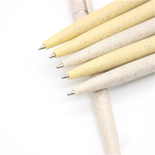 Recyclable Wheat Straw Pen Sustainable Ball Pen Writing Pen Customized Logo for Promotional Gifts