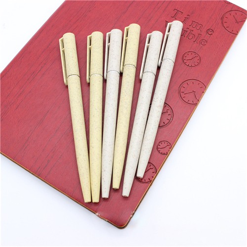 Recyclable Wheat Straw Pen Sustainable Ball Pen Writing Pen Customized Logo for Promotional Gifts