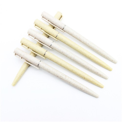 Recyclable Wheat Straw Pen Sustainable Ball Pen Writing Pen Customized Logo for Promotional Gifts