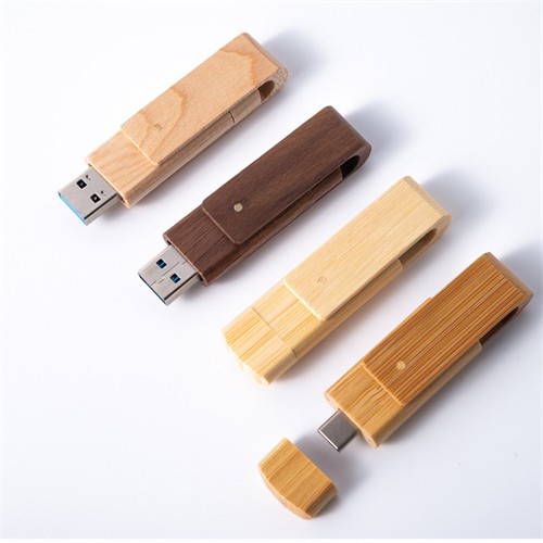 Multifunctional OTG USB Sticks Wooden Phone USB Flash Drives Type C USB Bamboo Models Custom logo for Promotion