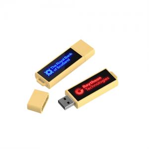 Sustainable USB Flash Drives LED USB Stick Custom Lighting USB Recyclable Material with Logo for Promotion