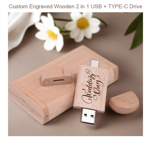 Portable Phone USB Sticks Wooden Type C USB Flash Drives Different Shapes Type C USB Bamboo Models Custom logo for Promotion