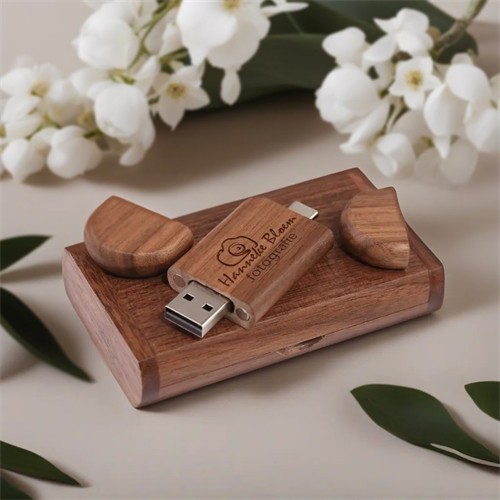 Portable Phone USB Sticks Wooden Type C USB Flash Drives Different Shapes Type C USB Bamboo Models Custom logo for Promotion