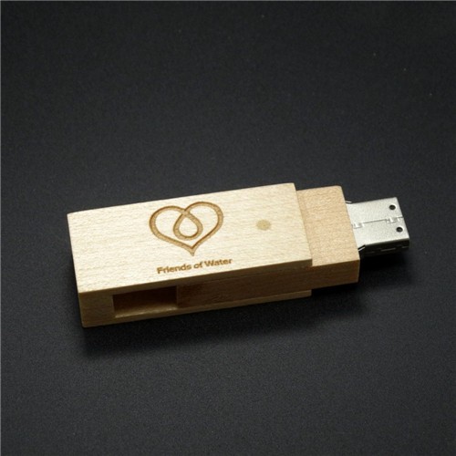 Twist USB Bamboo or Wood USB Flash Drive Swivel USB Stick Custom logo for Promotion Gift