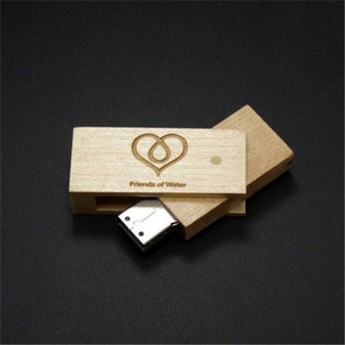 Twist USB Bamboo or Wood USB Flash Drive Swivel USB Stick Custom logo for Promotion Gift